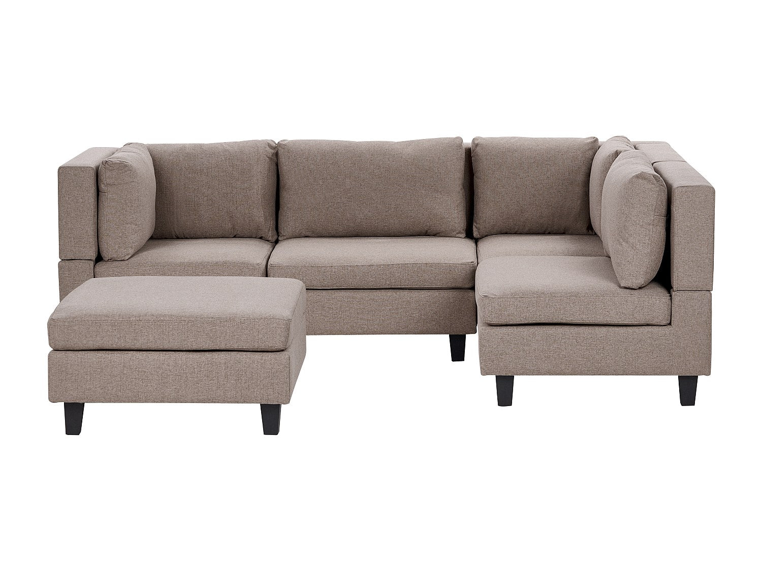 Angle pour canapé modulable 4 places marron tissu