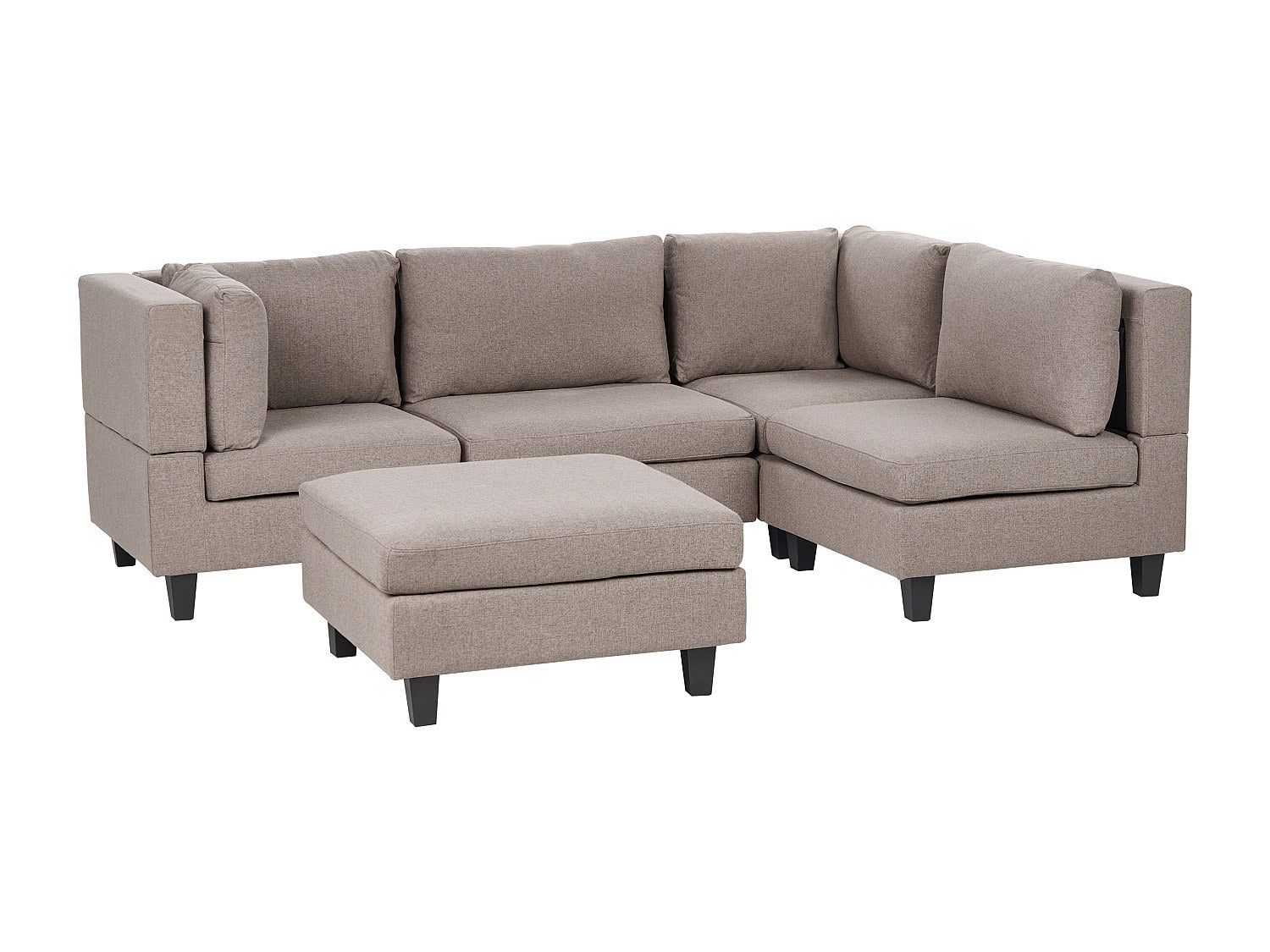 Angle pour canapé modulable 4 places marron tissu