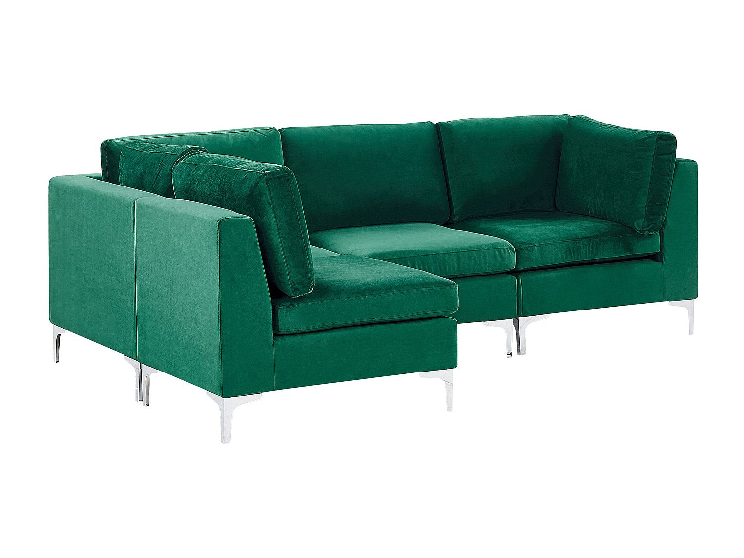 Angle pour canapé modulable 4 places vert velours