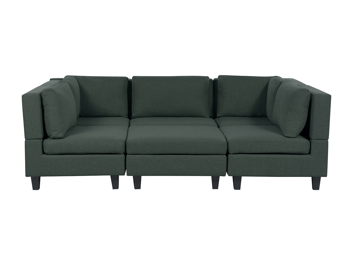 Canapé modulable 5 places vert tissu