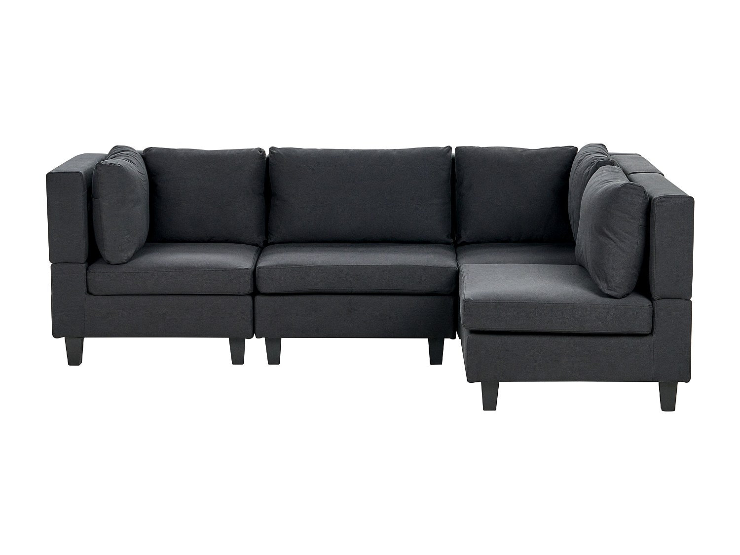 Angle pour canapé modulable 4 places noir tissu
