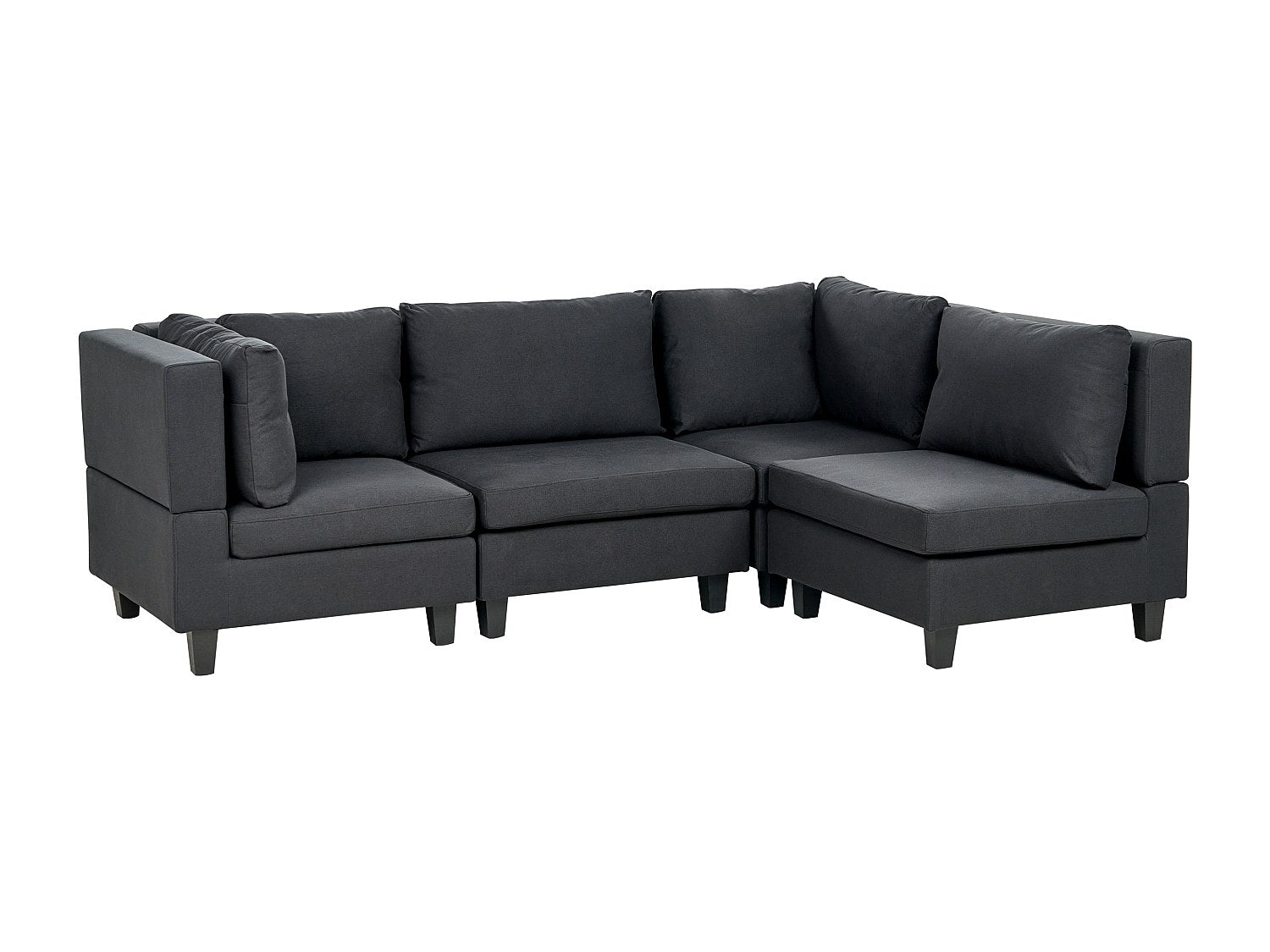 Angle pour canapé modulable 4 places noir tissu