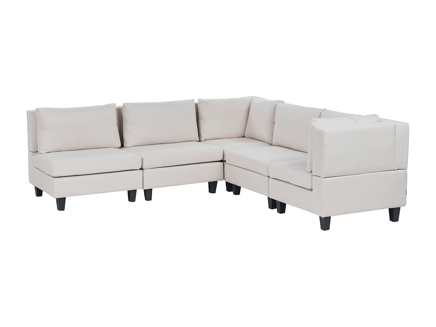 Angle pour canapé modulable 5 places beige tissu