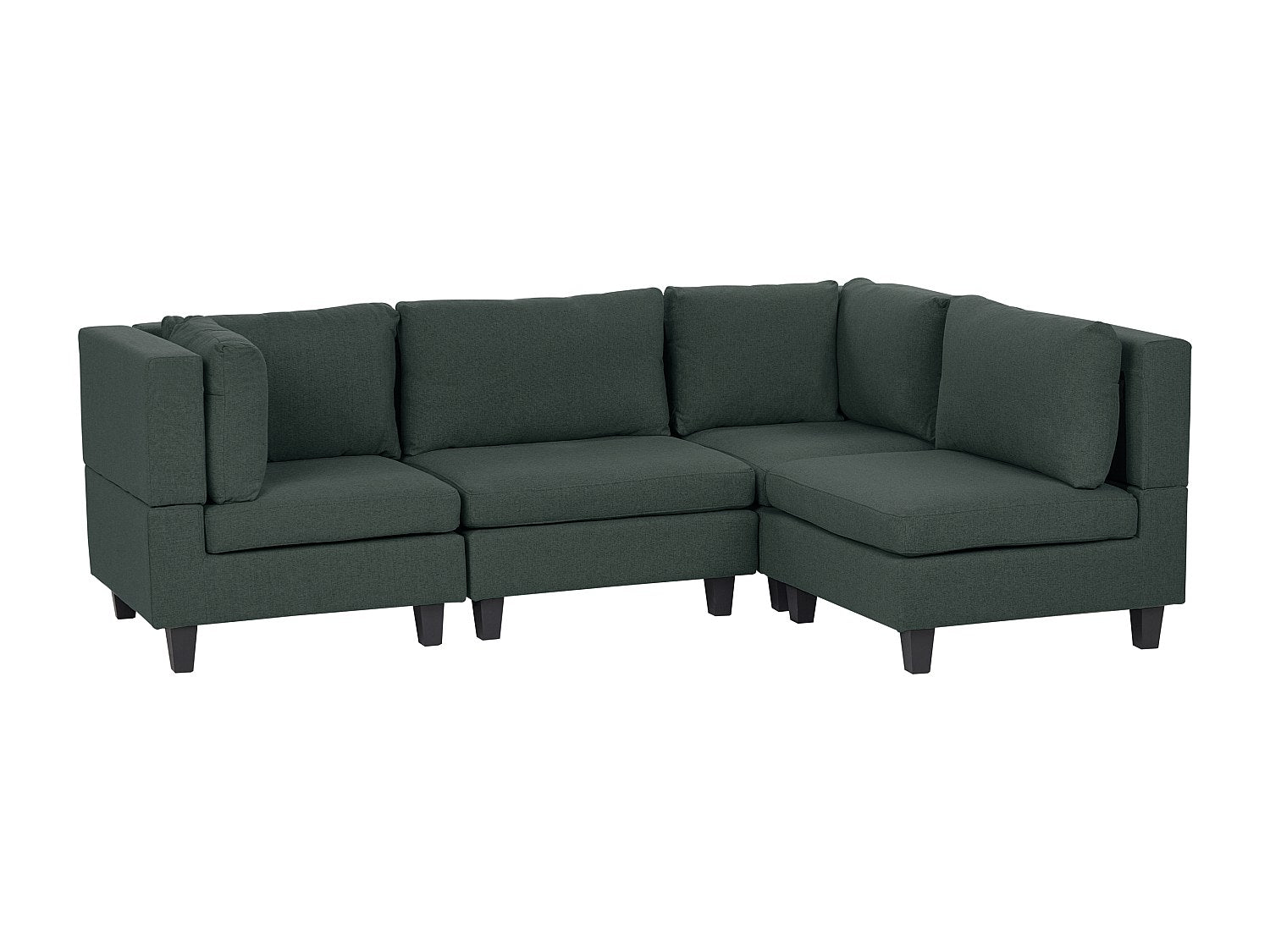 Angle pour canapé modulable 4 places vert tissu
