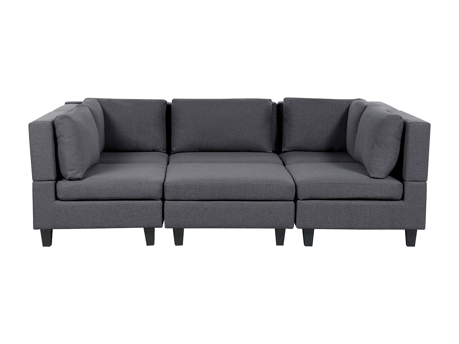 Canapé modulable 5 places gris tissu