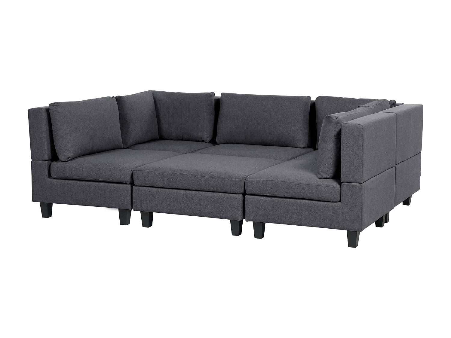 Canapé modulable 5 places gris tissu