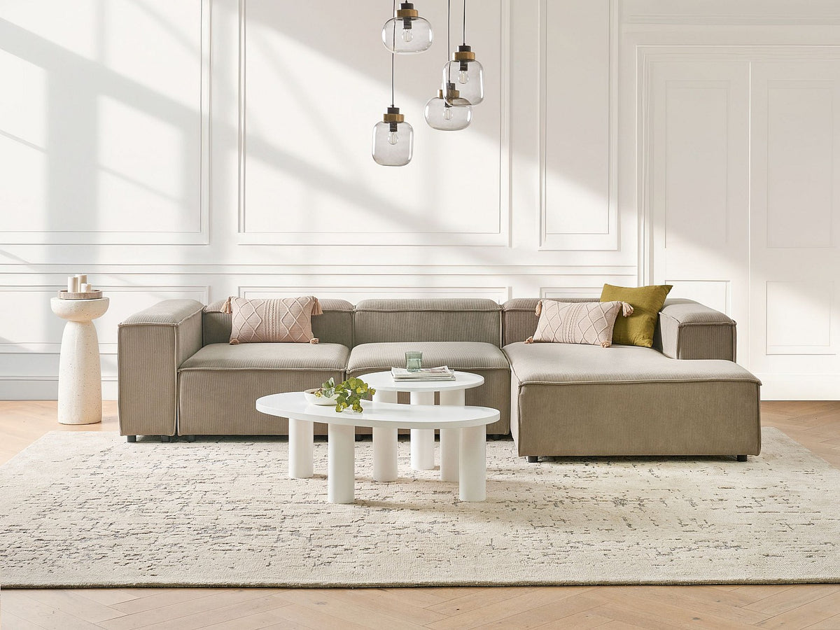Angle pour canapé modulable 4 places taupe velours