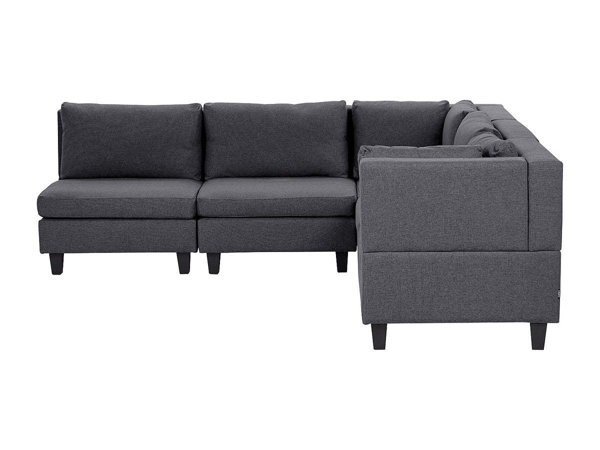 Angle pour canapé modulable 5 places gris tissu