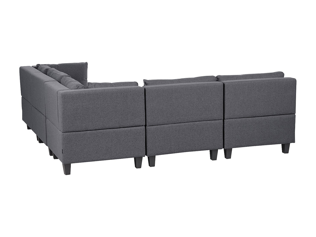Angle pour canapé modulable 5 places gris tissu
