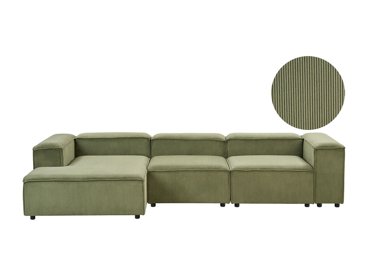 Angle pour canapé modulable 4 places vert velours