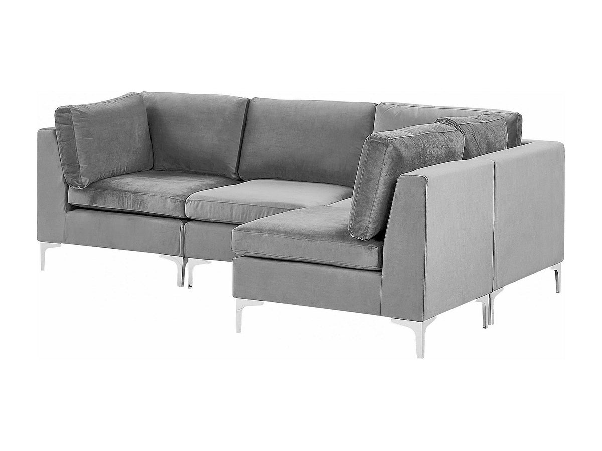 Angle pour canapé modulable gris velours