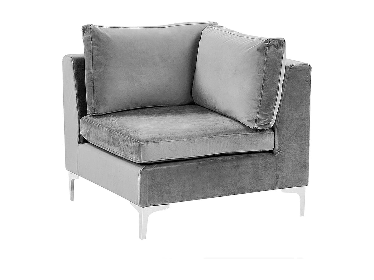 Angle pour canapé modulable gris velours