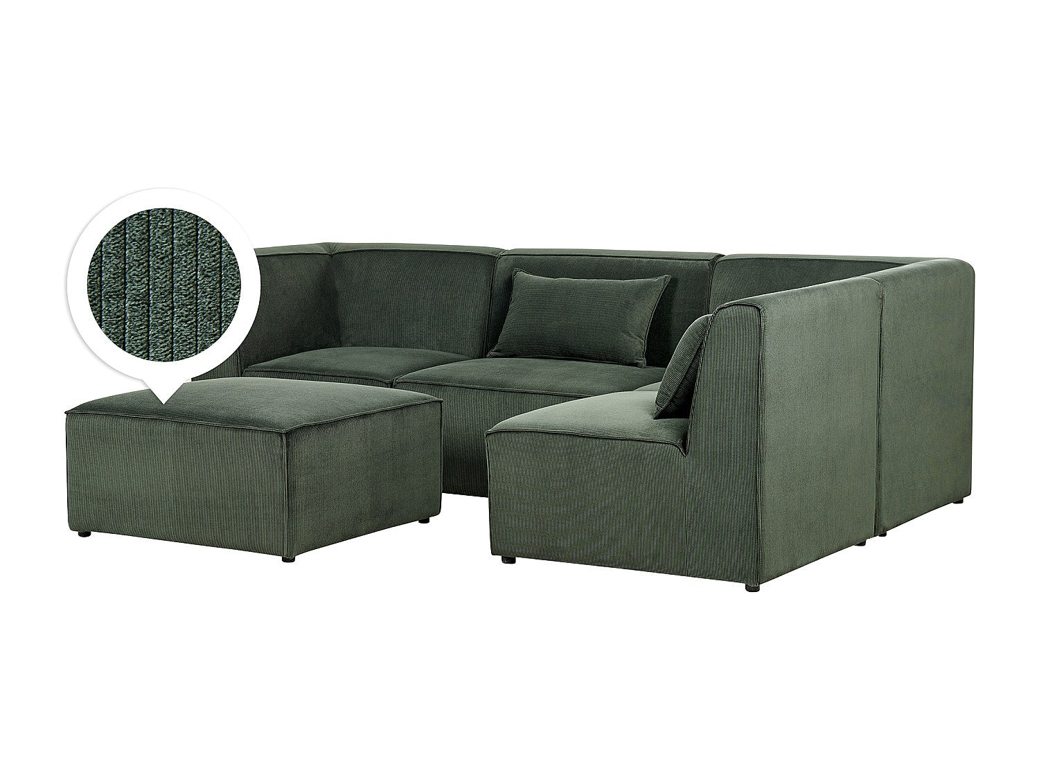 Angle pour canapé modulable 4 places vert velours