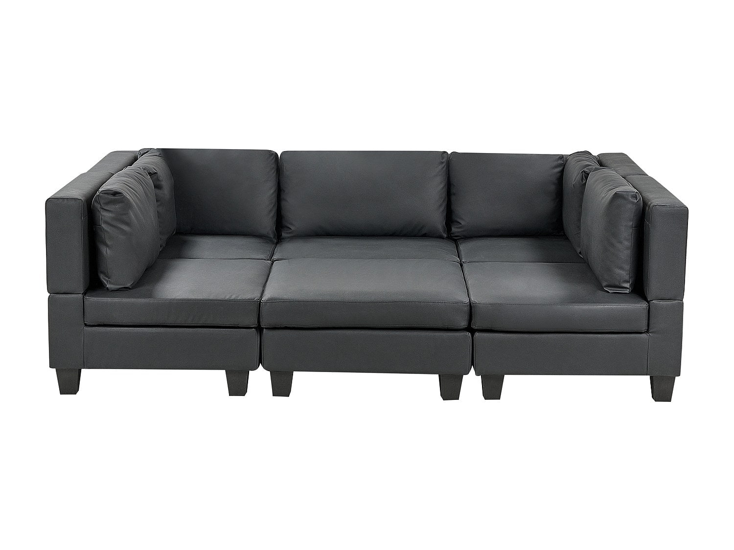 Canapé modulable 5 places noir simili cuir
