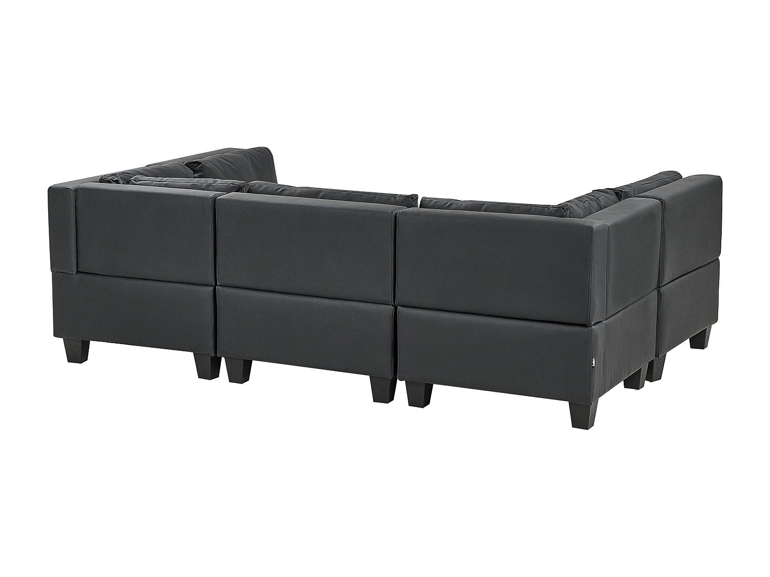 Canapé modulable 5 places noir simili cuir