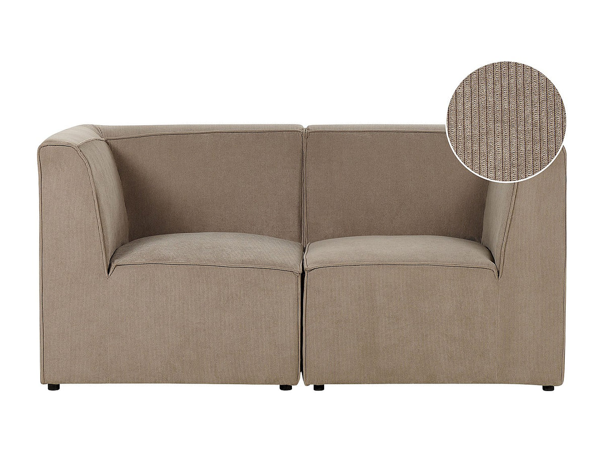 Canapé modulable 2 places taupe velours