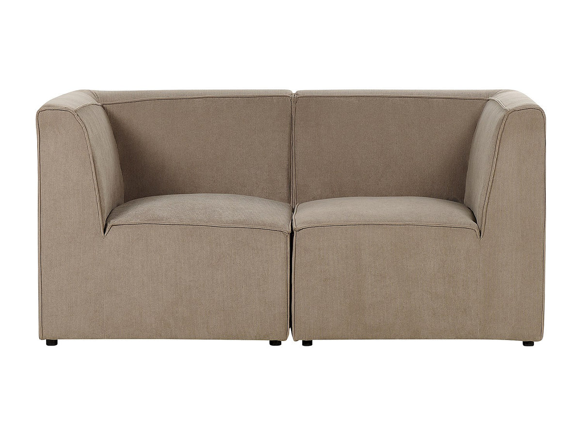 Canapé modulable 2 places taupe velours