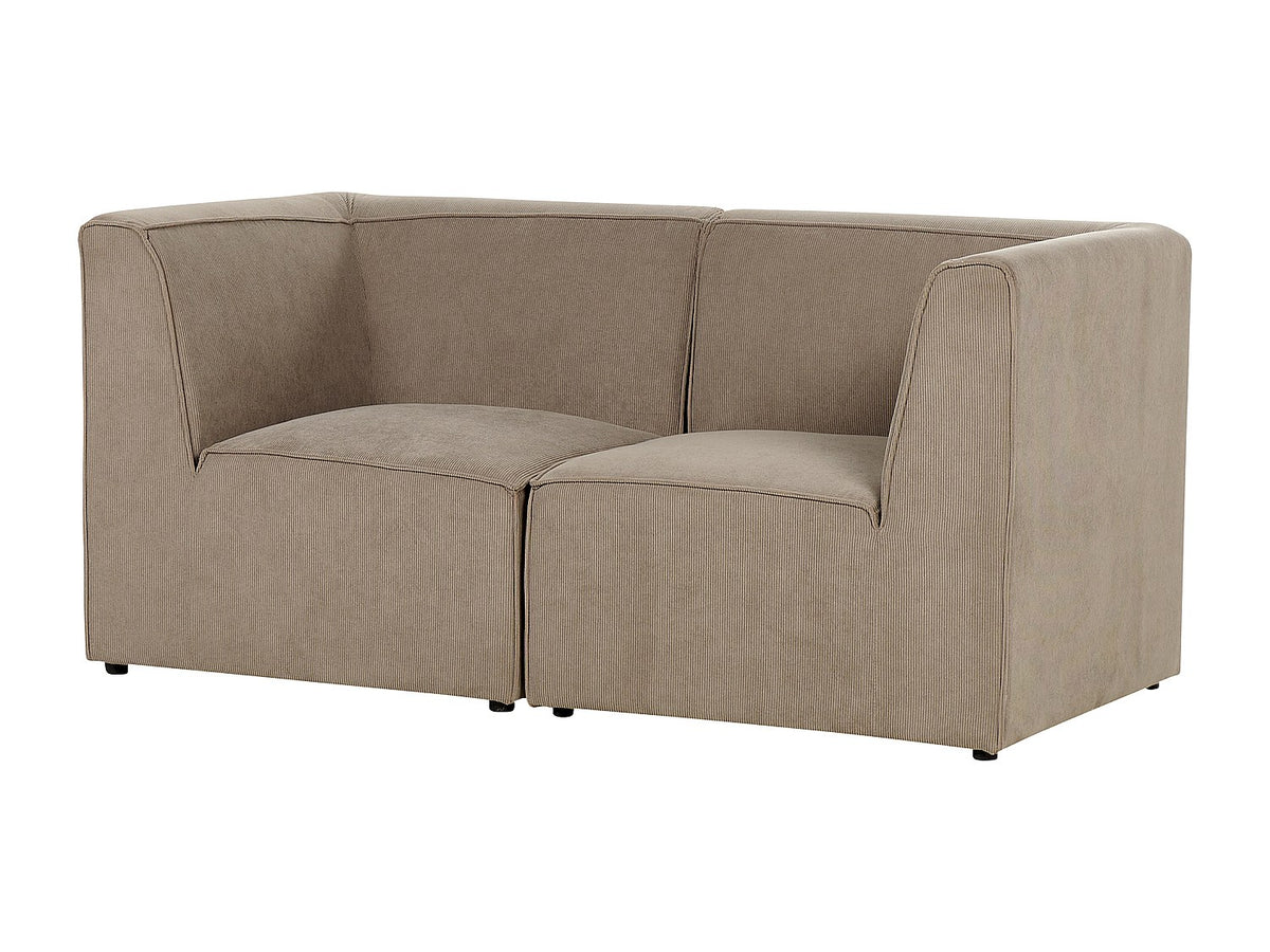 Canapé modulable 2 places taupe velours