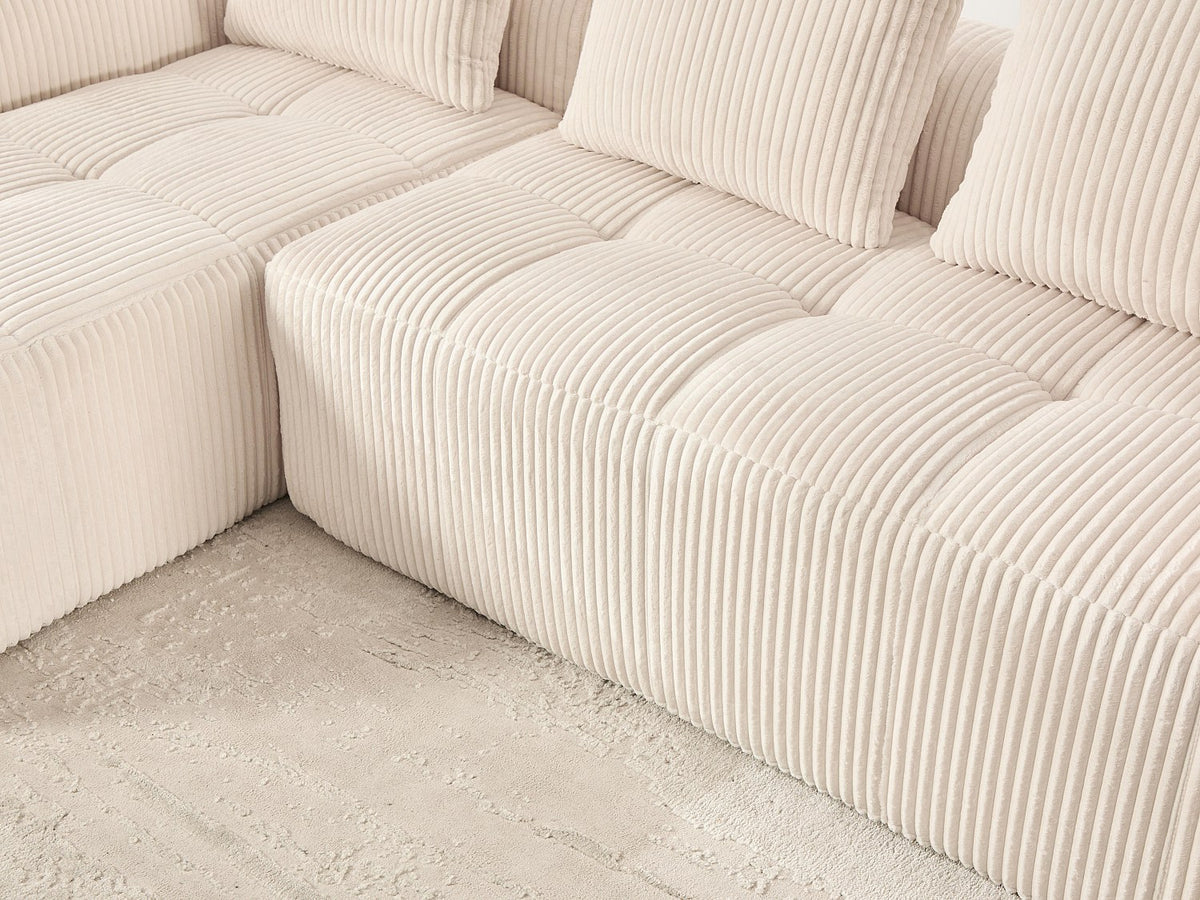 Méridienne pour canapé modulable 2 places beige velours