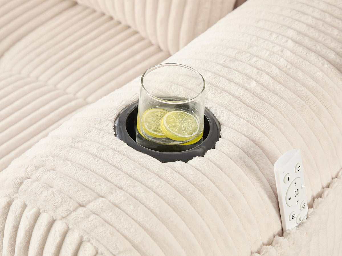 Méridienne pour canapé modulable 2 places beige velours