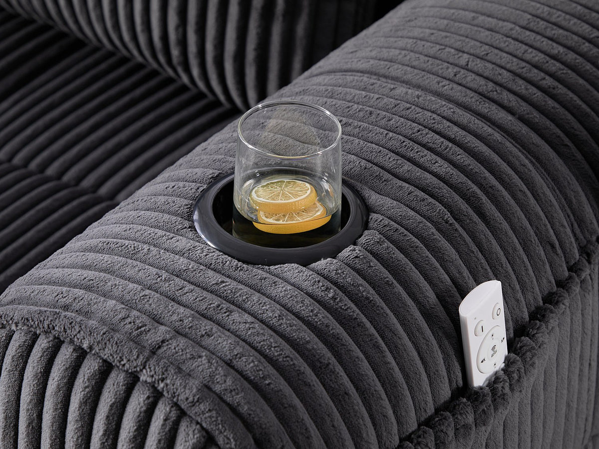 Méridienne pour canapé modulable 2 places gris velours