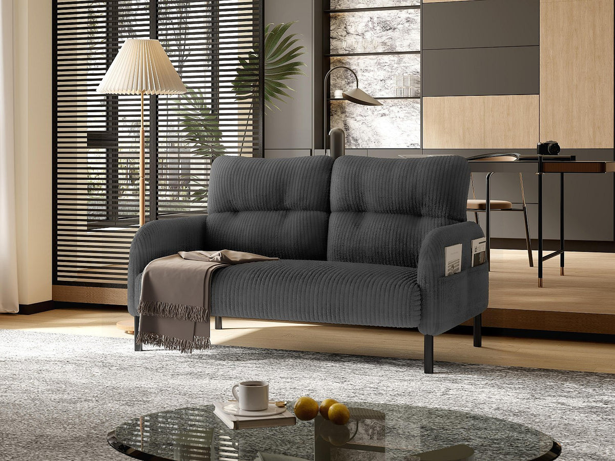 Canapé modulable 2 places gris velours