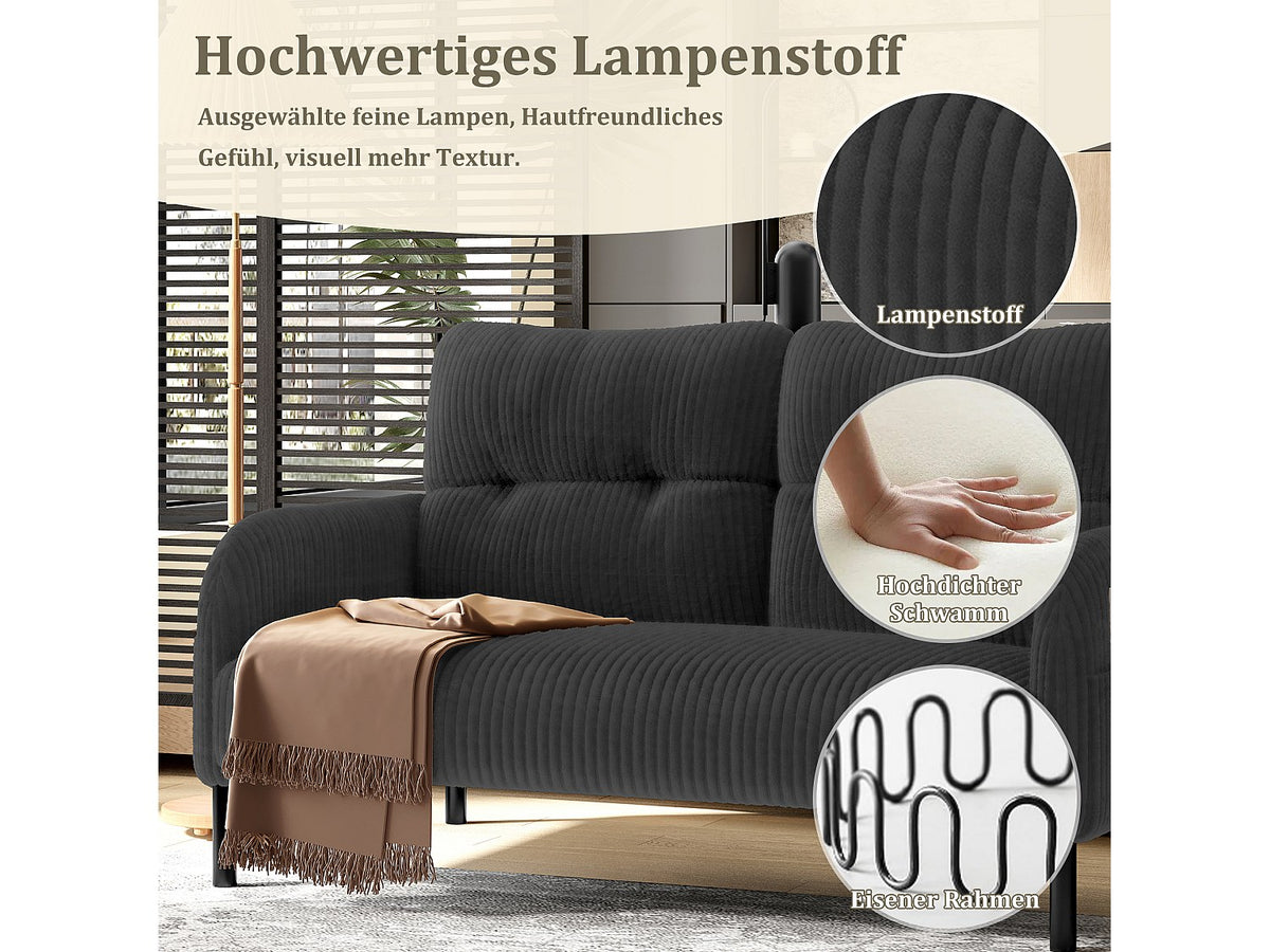 Canapé modulable 2 places gris velours