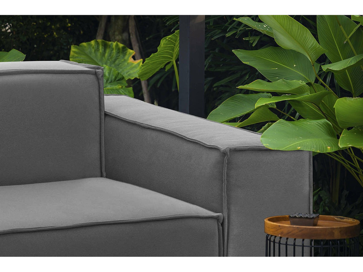 Canapé modulable 3 places gris tissu