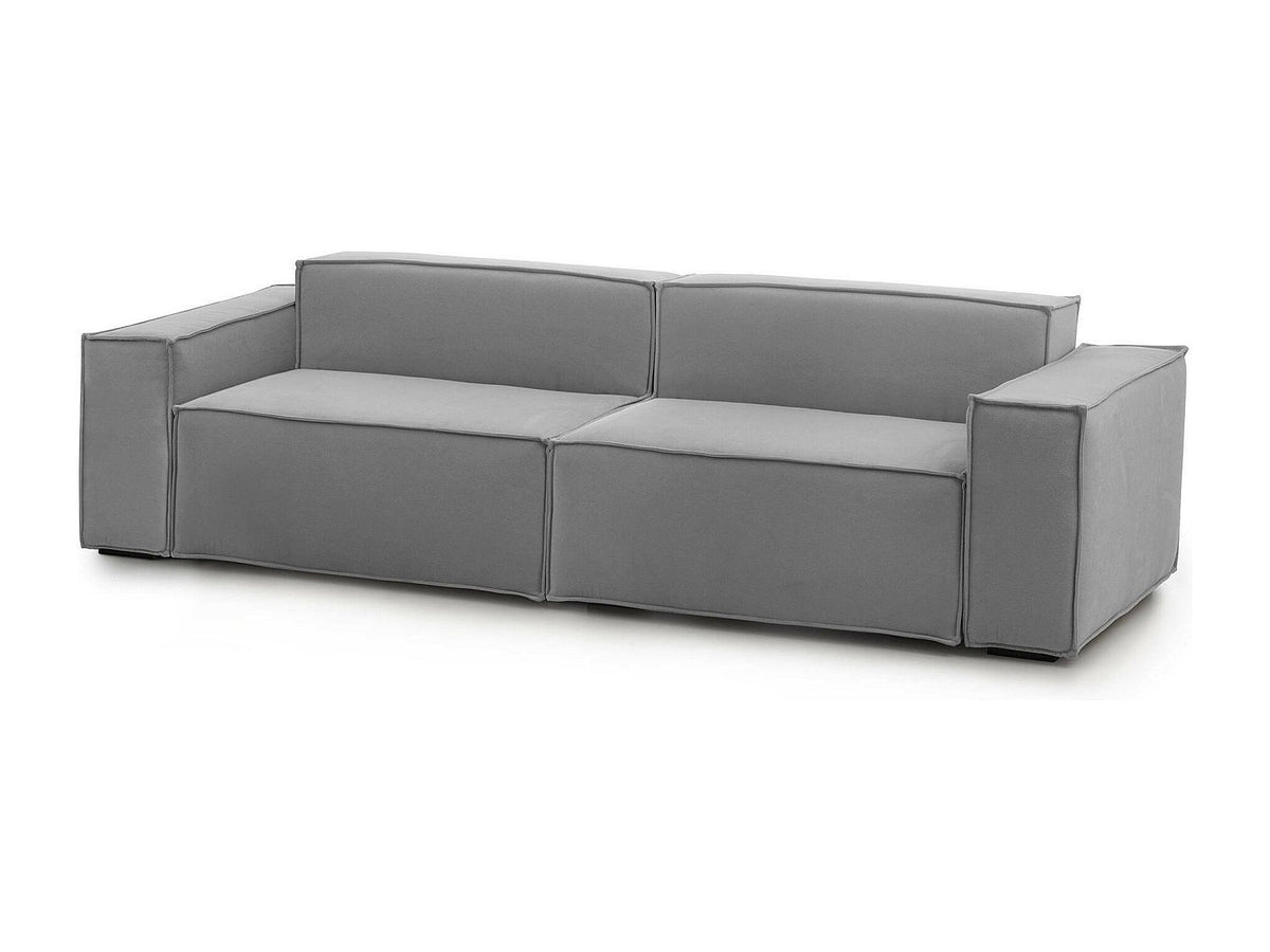 Canapé modulable 3 places gris tissu