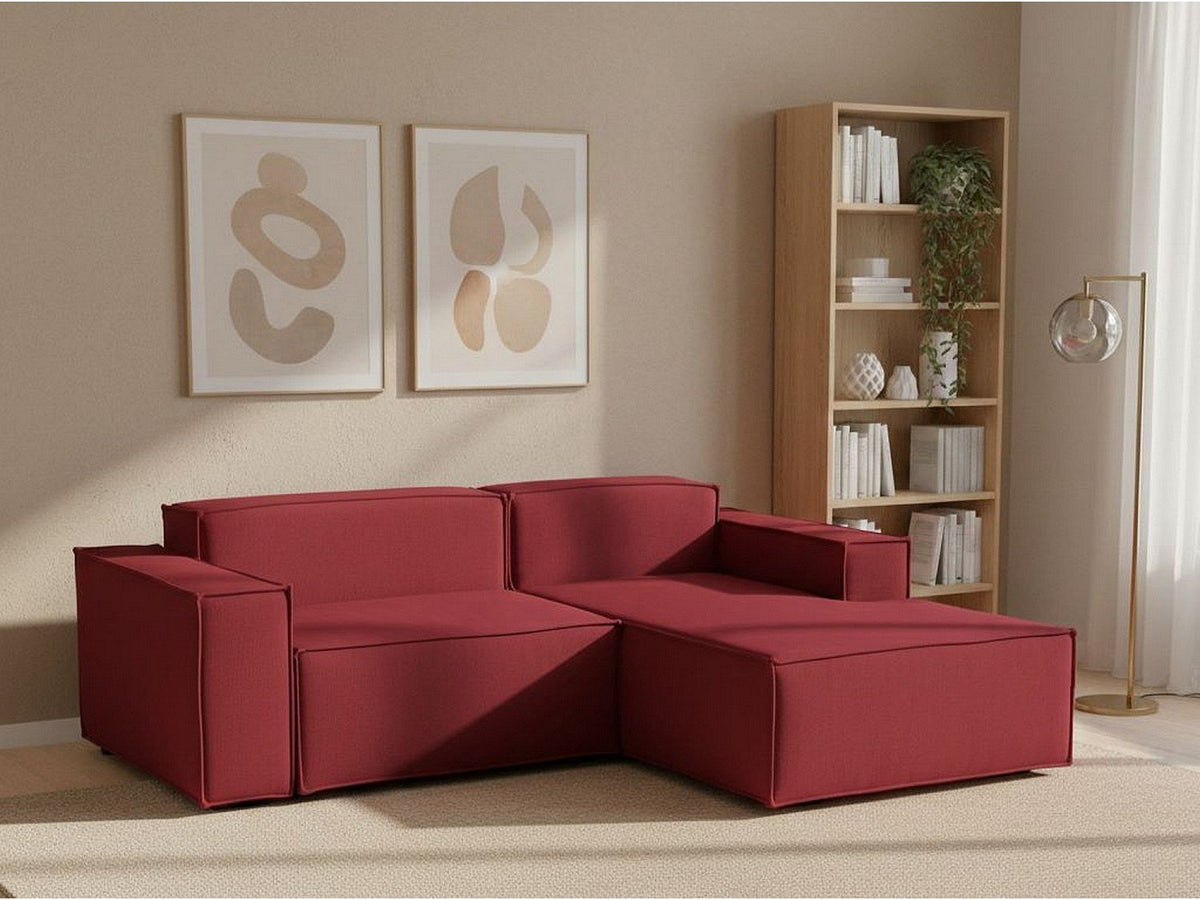 Canapé modulable 2 places rouge tissu