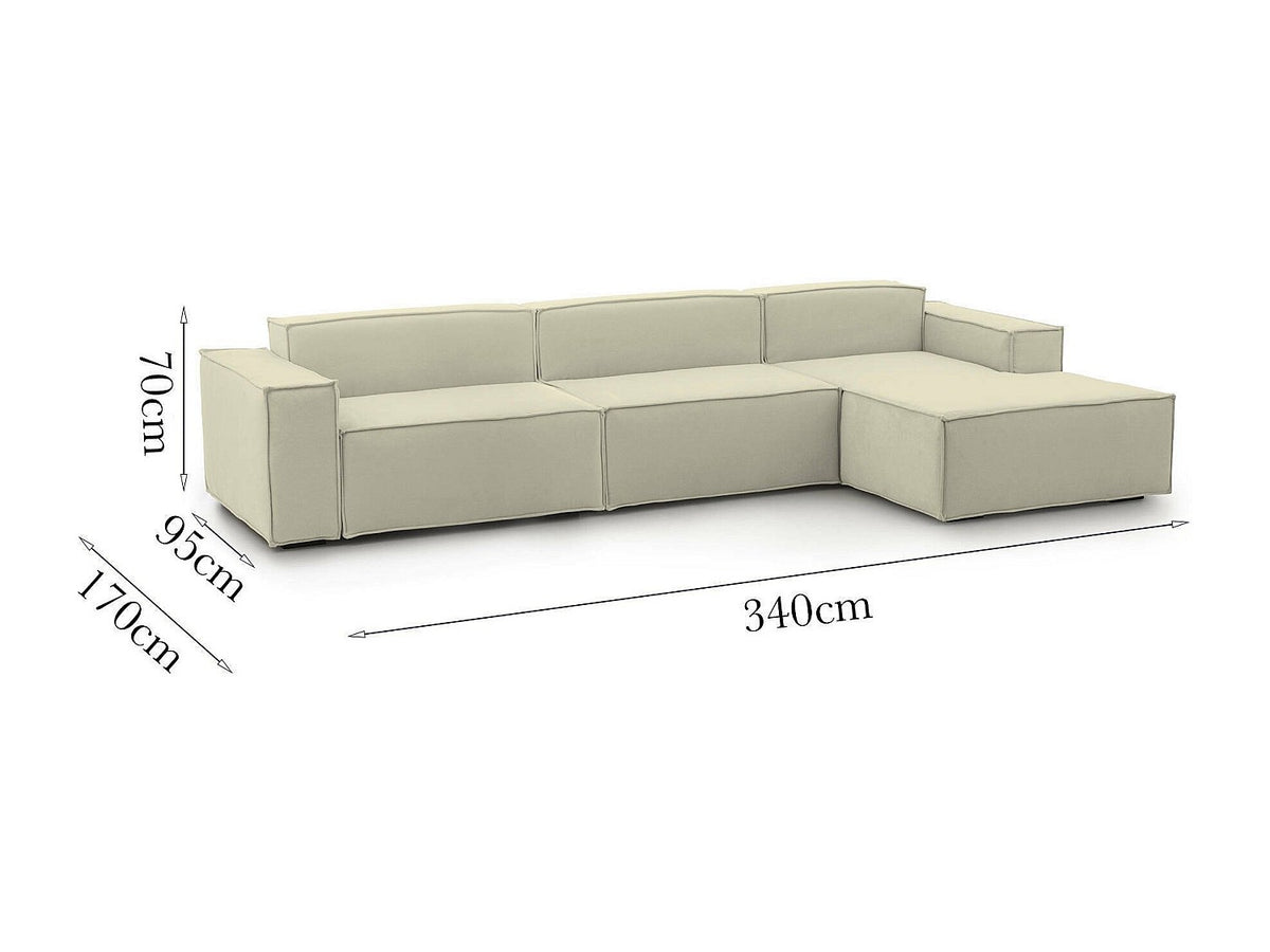 Canapé modulable 4 places beige tissu