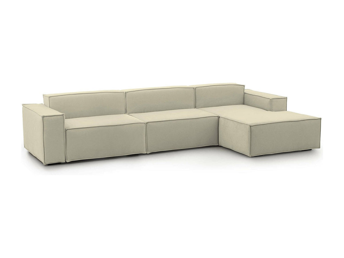 Canapé modulable 4 places beige tissu