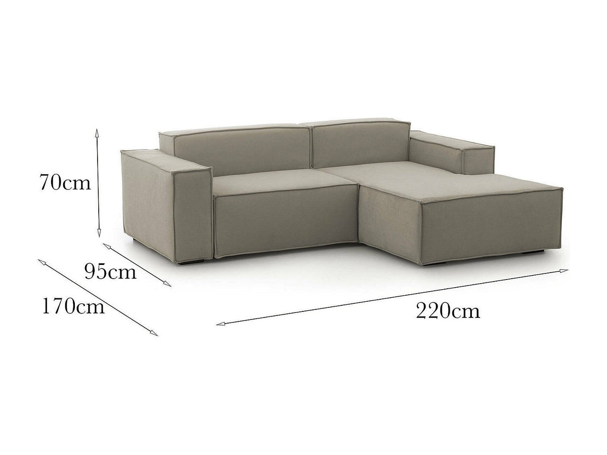 Canapé modulable 2 places gris tissu