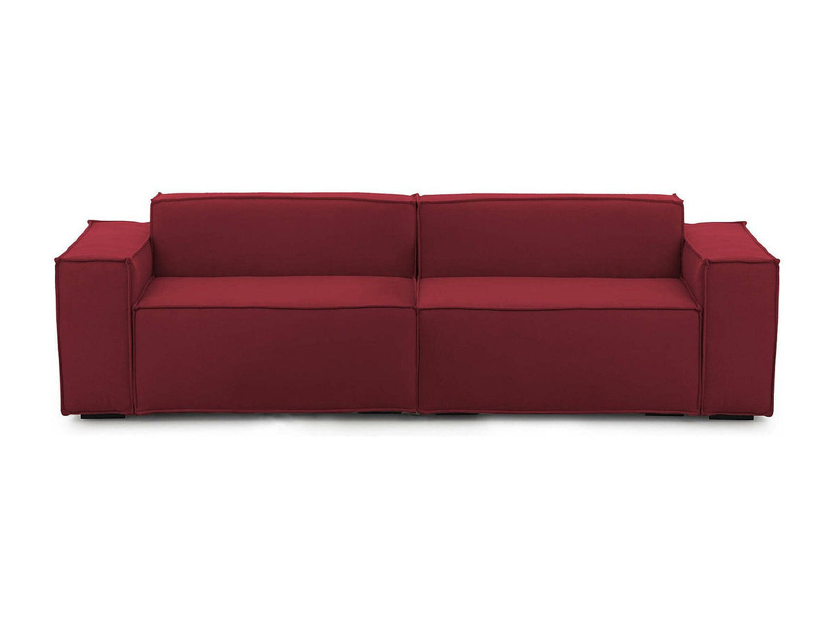 Canapé modulable 3 places rouge tissu
