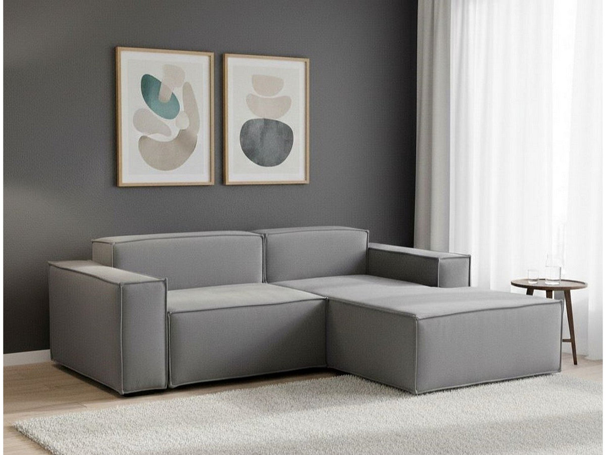 Canapé modulable 2 places gris tissu