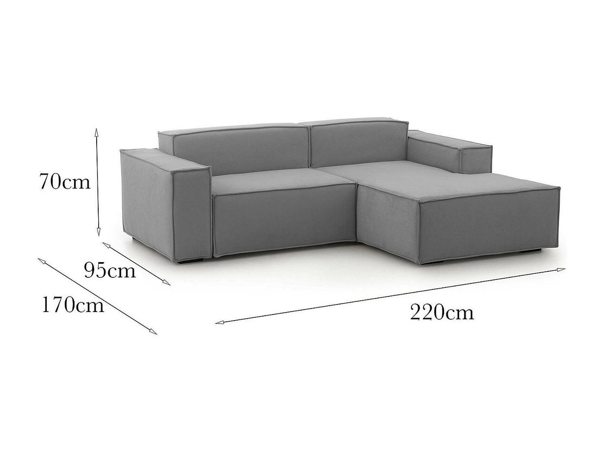 Canapé modulable 2 places gris tissu