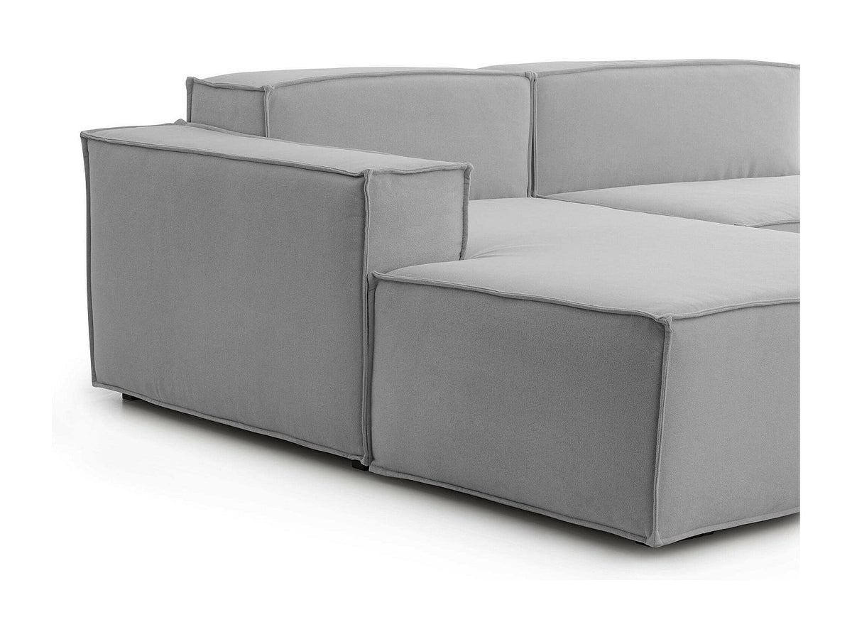 Canapé modulable 4 places gris tissu