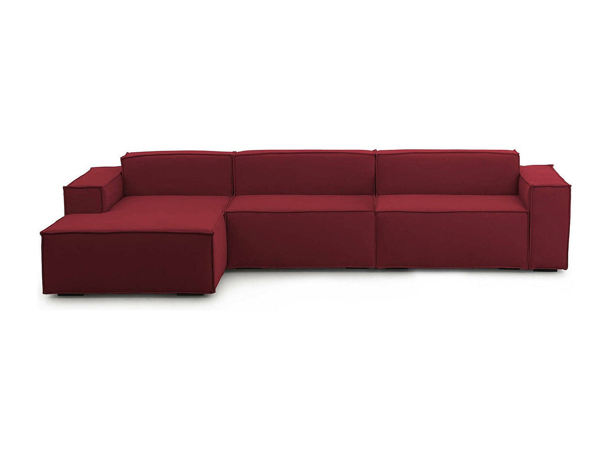 Canapé modulable 4 places rouge tissu
