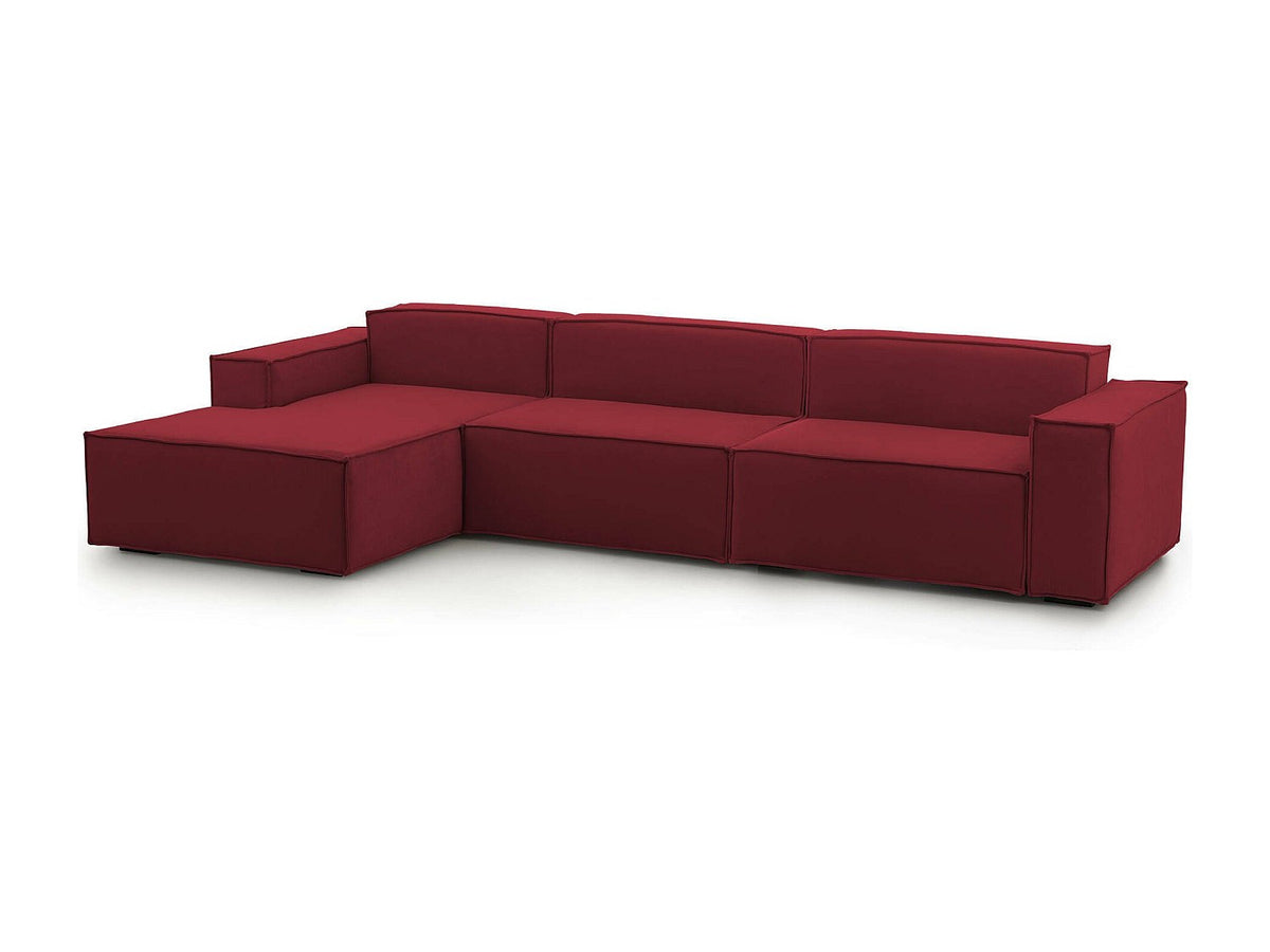 Canapé modulable 4 places rouge tissu
