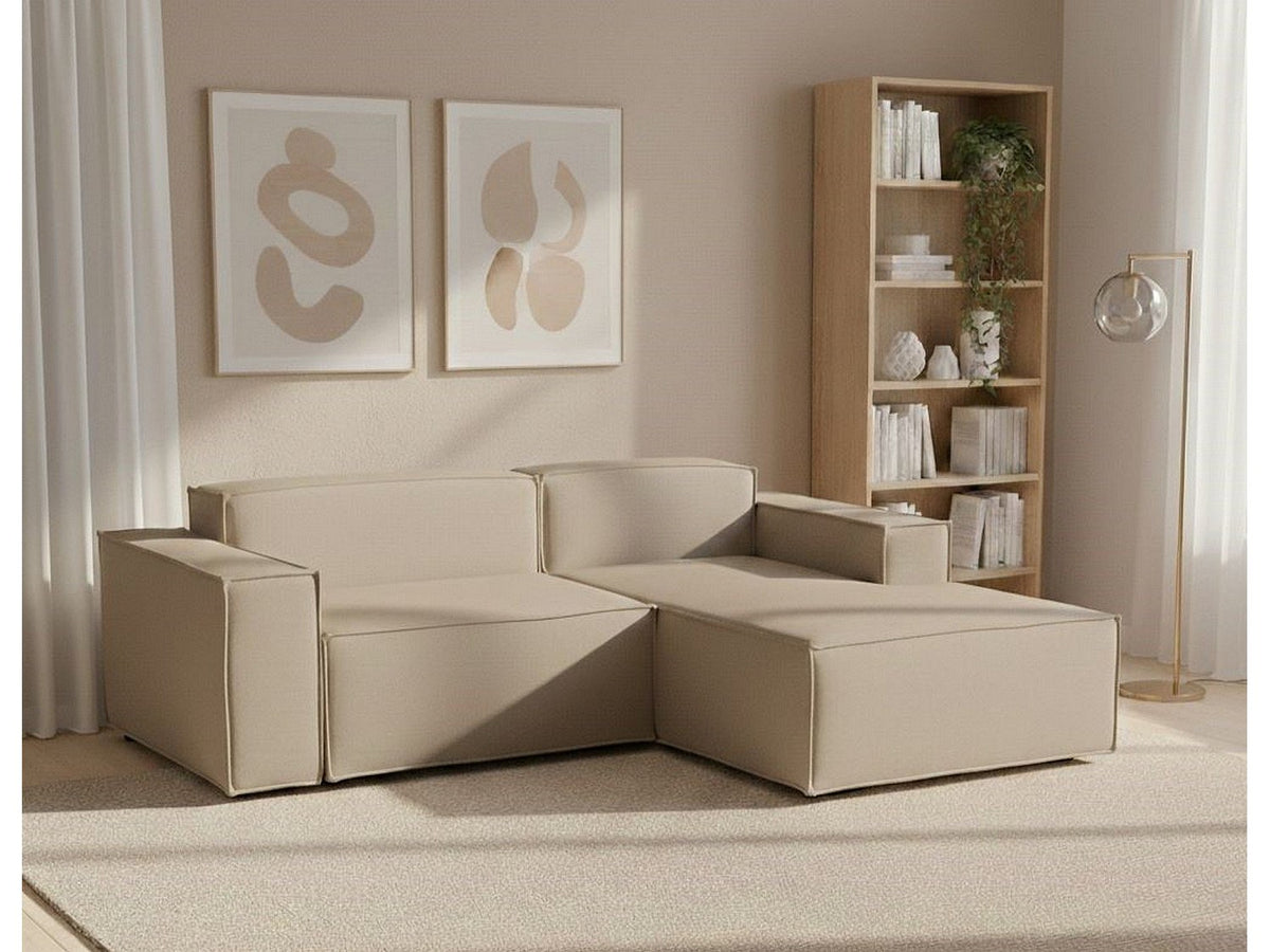Canapé modulable 2 places beige tissu