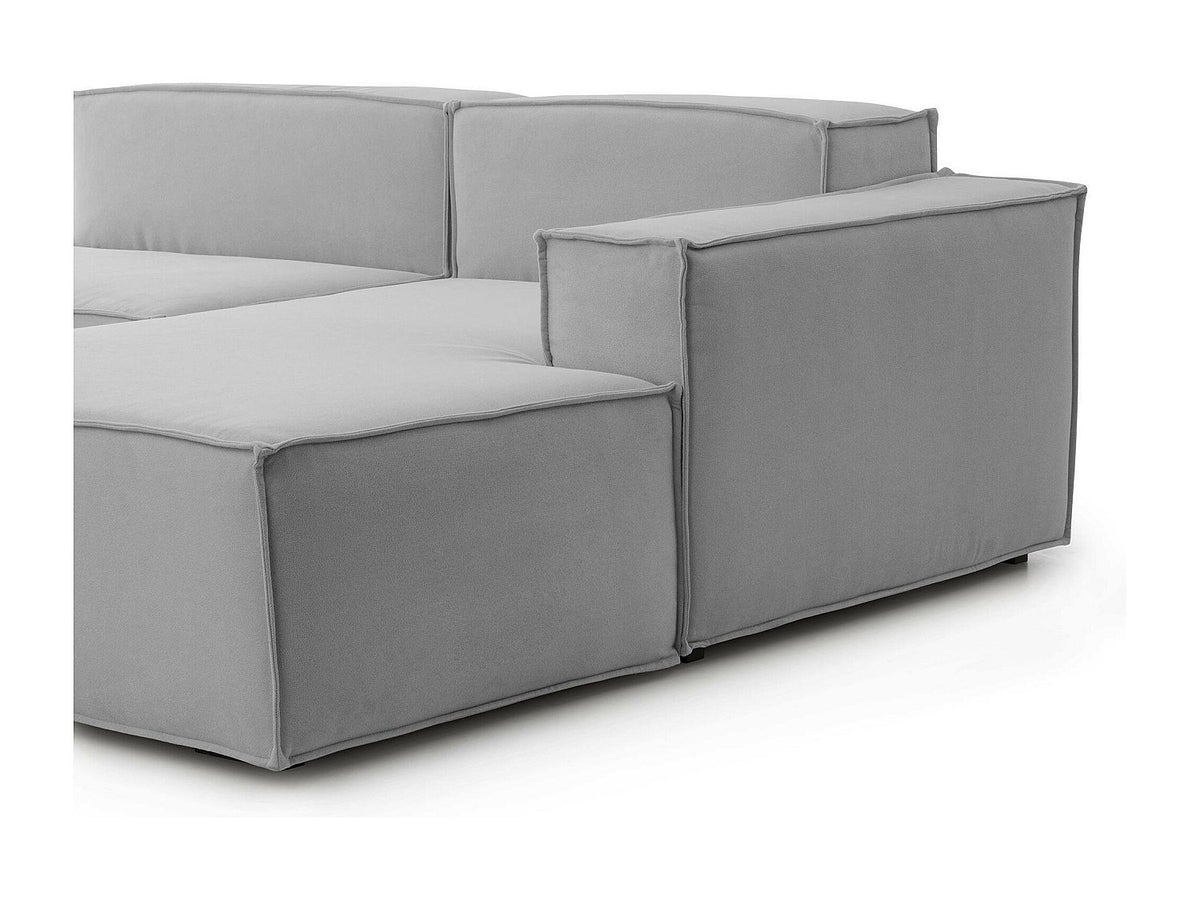 Canapé modulable 3 places gris tissu