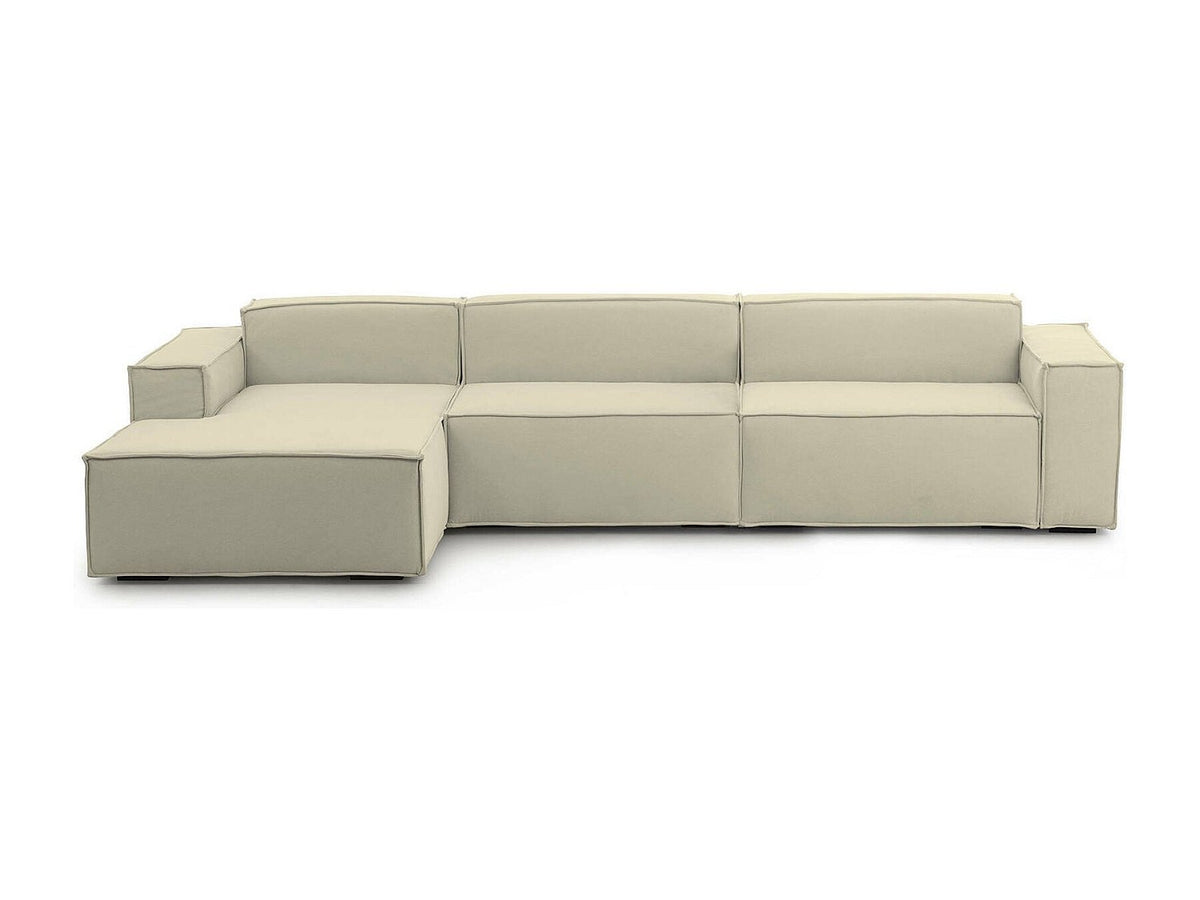 Canapé modulable 4 places beige tissu