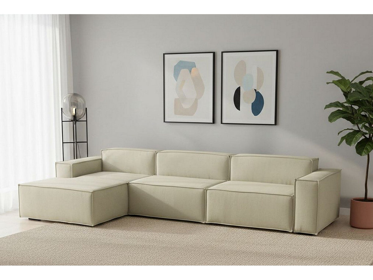 Canapé modulable 4 places beige tissu