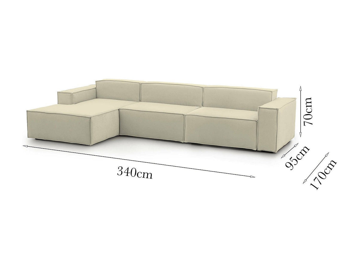 Canapé modulable 4 places beige tissu