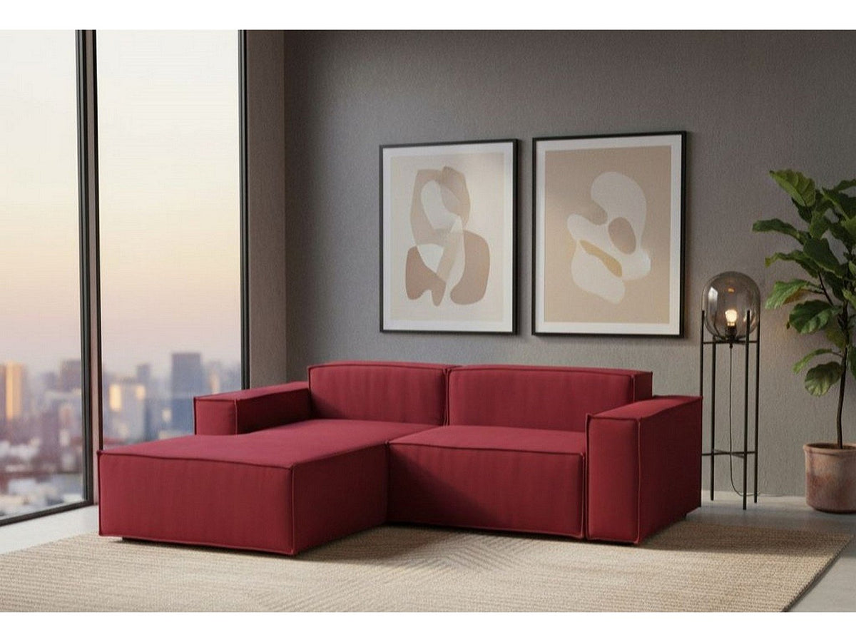 Canapé modulable 2 places rouge tissu