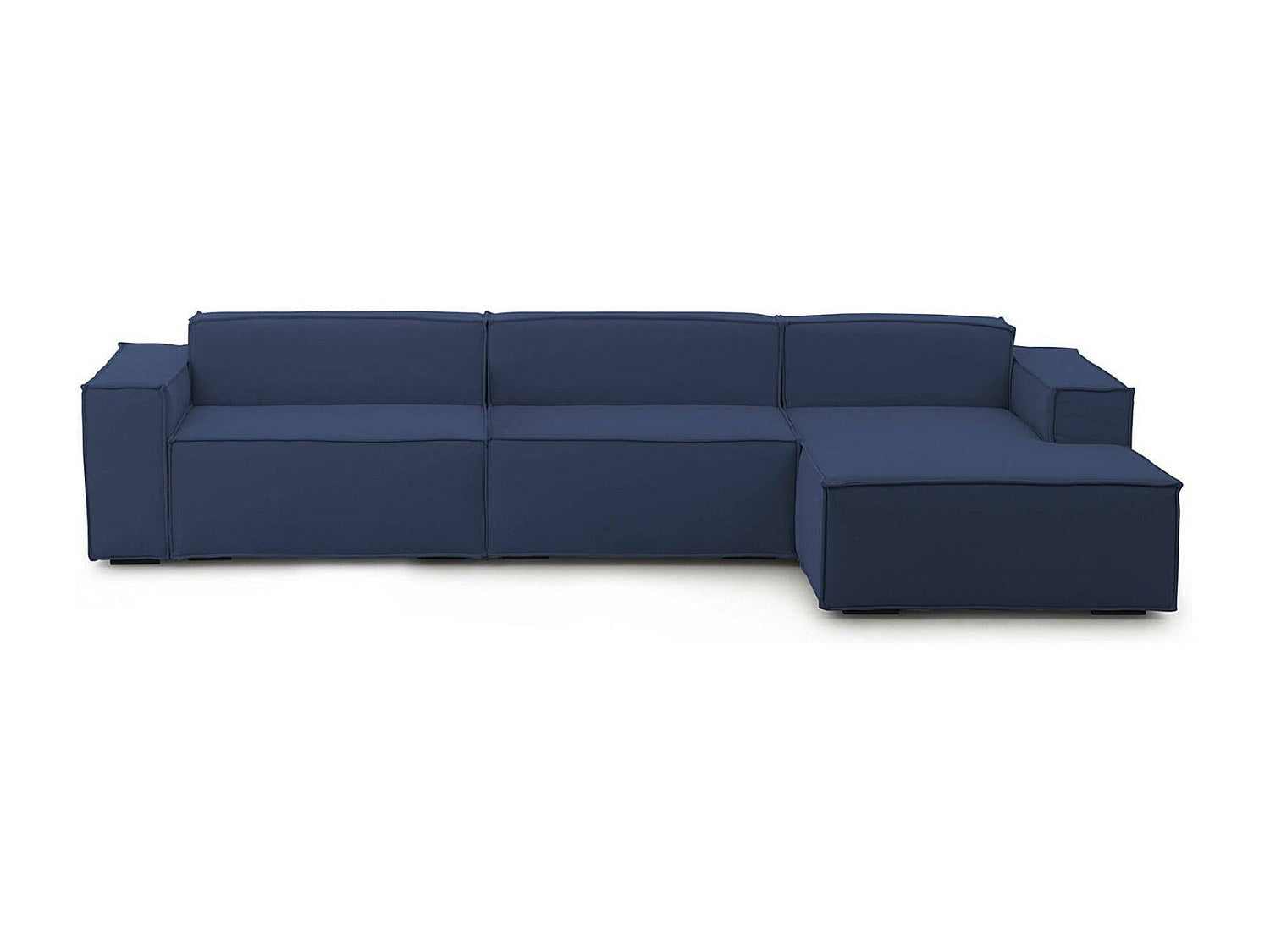 Canapé modulable 4 places bleu tissu