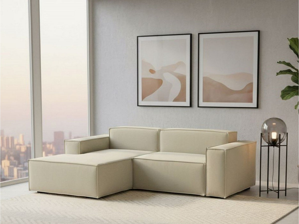 Canapé modulable 2 places beige tissu