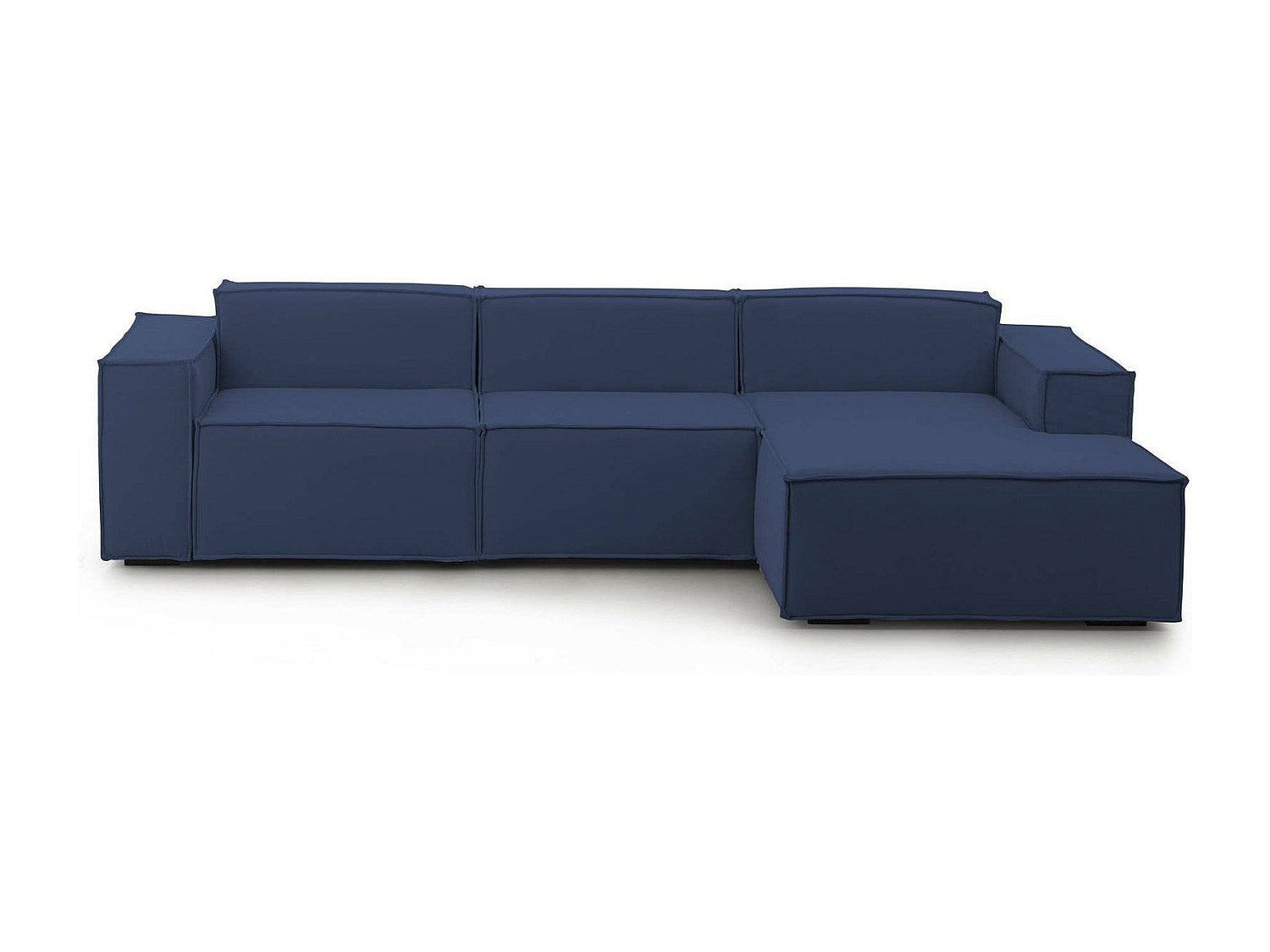 Canapé modulable 3 places bleu tissu