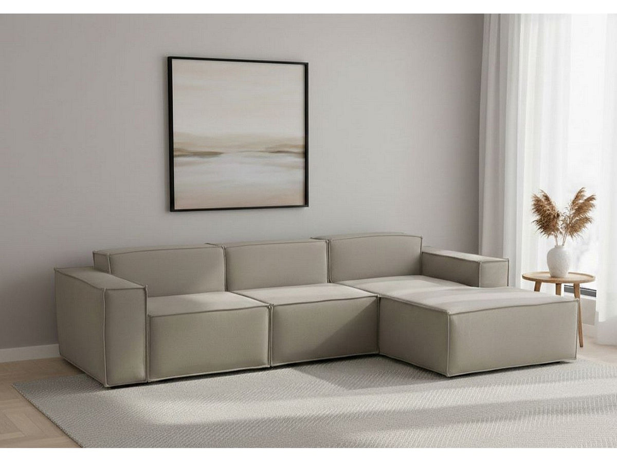 Canapé modulable 3 places gris tissu