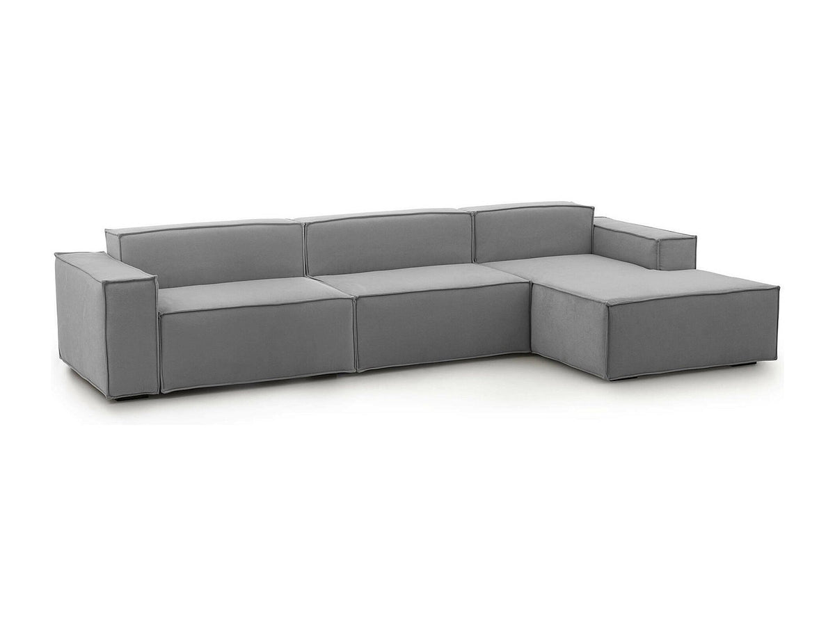 Canapé modulable 4 places gris tissu